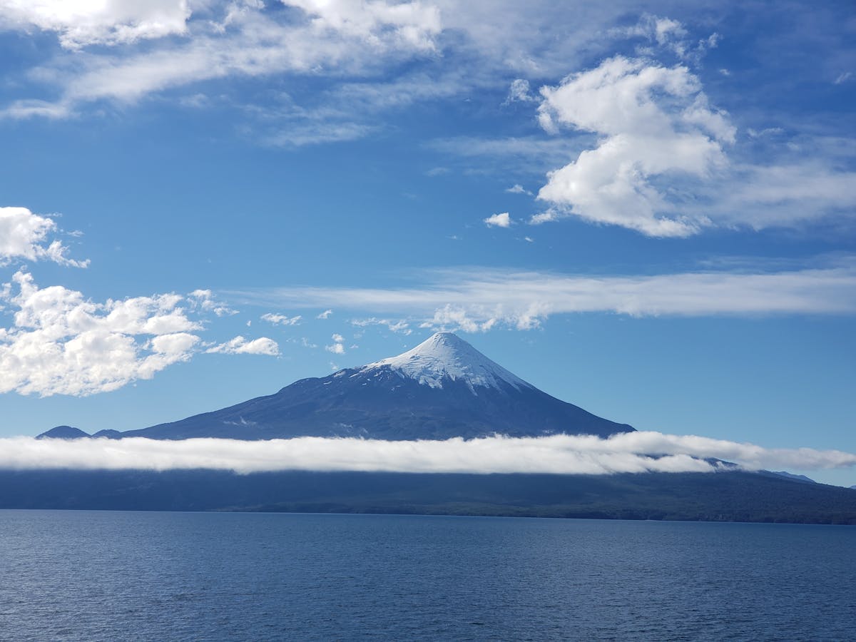 Osorno Volcano with clear blue sky in Puerto Varas, Chile
